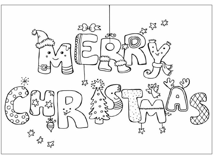 Merry Christmas Colouring Pages