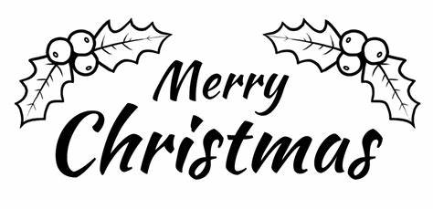 Merry Christmas Clipart Black And White